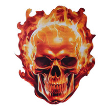 Totenkopf Aufkleber Sticker Skelett Schädel Chopper Flammen Auto 15,5x13cm
