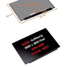 16,1" 2560x1600 WQxGA LED Ersatz Display matt fü Lenovo PN: 5D11F56381 100% sRGB
