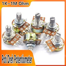 Poti 1K 2K 5K 10k 20K 50K 100K 250K 1M Ohm Dreh Potentiometer linear Mono Stereo