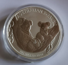 1 kg Silbermünze Australian Koala 2011, 999 Feinsilber  in Kapsel