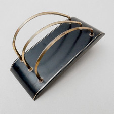 Briefablage Briefhalter Zettel Aufbewahrung Briefständer Ablage Messing Leder Ar