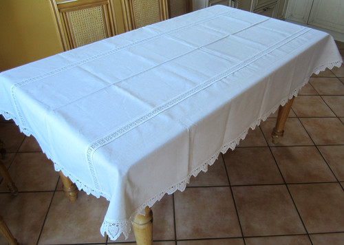 Ovale tischdecke mit spitze - mit,