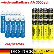 2-12x Akku 3000mAh AA 1,2V NiMH Batterien Ersatz Wiederaufladbar Hohe Kapazität