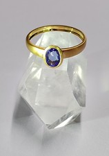 TANSANIT RING GR 20( 63)925/-SILBER VERGOLDET  7,0x5,0mm Stein oval facettiert