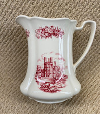 Johnson Bros Royal Homes of Britain Caernavon Castle Rosa Porzellan Kanne 15 cm hoch