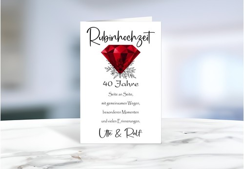 Rubinhochzeit karte 6 - rubinhochzeit, –