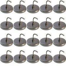 20 x Magnetische Haken Schlüsselanhänger Schraubhaken Winkelhaken ø 35 mm
