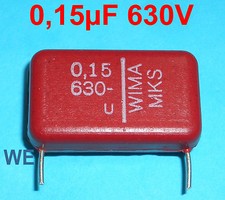10Stück 0,15uF 630V Wima Kondensator MKS RM22,5