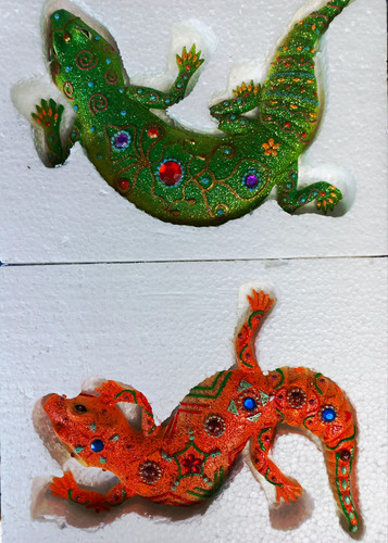 Eidechse gecko wanddeko - 2x, eidechse/gecko