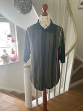 LFDY Herren Kurzarmhemd Strick gestreift Gr. XL