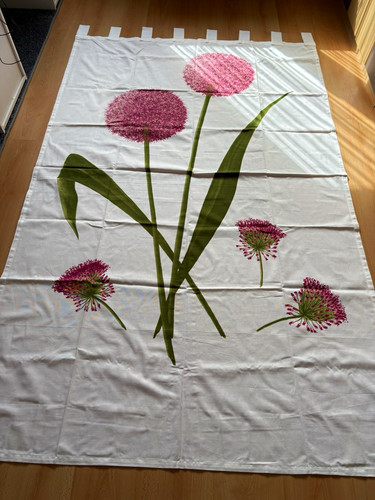Gardine weiß blumenmotiv - weiß,