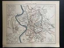 historischer Stadtplan des antiken Rom, sehr dekorativ