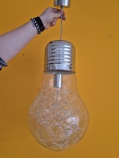 Brilliant Pendelleuchte Bulb 27 cm Chrom u. Transparent