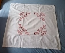 Mitteldecke Tischdecke mit Lochmuster Stickerei 68x63 cm weiß Blumenmotiv floral