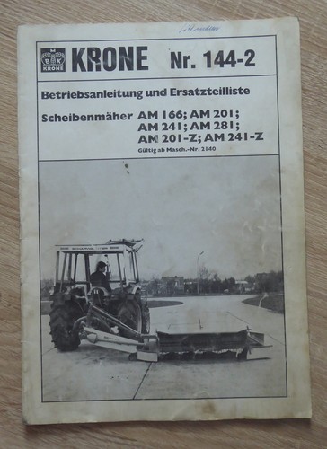 Krone mähwerk am166 - krone, am201