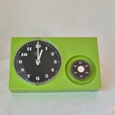 Kienzle Küchenuhr Wanduhr Grün 1970 mit Eieruhr Vintage-Schatz Uhrenliebe