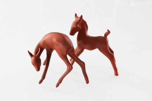 Reh und pferd keramik figuren - pferd,