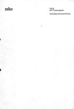 Braun Service Manual für TG 60 vorläufig  Copy