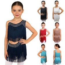 DE Kinder Fransen Tanztop Mit