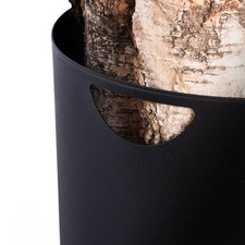 Kaminholzkorb 33 x 26 cm Metall Schwarz pulverbeschichtet Holzkörbe Holzträger