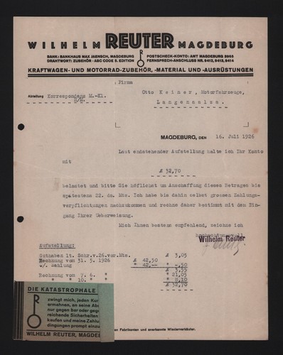 Magdeburg brief 1926 - 1926,, wilhelm