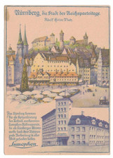 Alte Litho Postkarte Nürnberg Stadt der RPT 1933  Reklame Lumophon RAR Selten