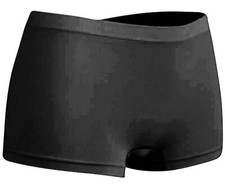 4 Damen Hipster Hot Pants Panty Pant Shorts Boxer Slip Microfaser schwarz