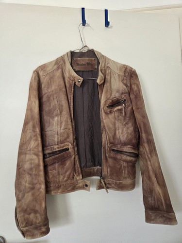 Damen lederjacke braun - damen,