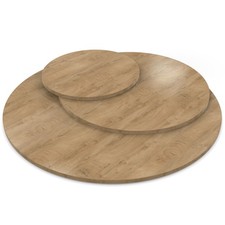 Tischplatte rund Eiche ENDgrain Classic Holz Platte Dekor Spanplatte Esstisch