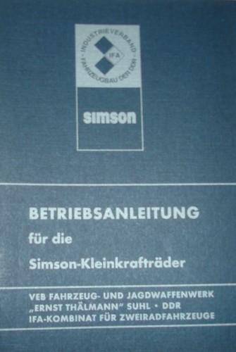 Betriebsanleitung simson - betriebsanleitung,