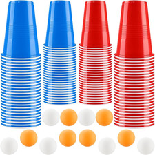 Beer Pong Becher Set 500ML Bierpong Becher Enthält 12 Tischtennisbälle Und 50Bec