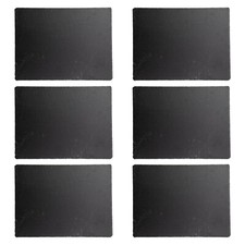 Schieferplatten 6er Set Platzsets Servierplatten Schiefer Anthrazit 40 x 30 cm