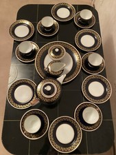 Weimar Porzellan Kobalt-Gold komplettes Kaffeeservice f. 6 Pers. (Modell Petra)