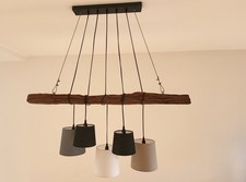 DESIGNERLAMPE Balkenlampe Hängeleuchte Antik Hängelampe Vintage upcycling