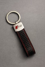 Audi RS Schlüsselanhänger Carbon Optik Rot Naht RS3 RS4 RS5 RS6 RS7 R8 Tuning