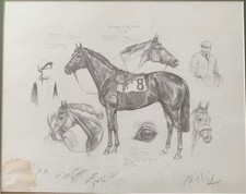 Original Zeichnung von  Klaus Philipp Lomitas Galopper des Jahres 1991 