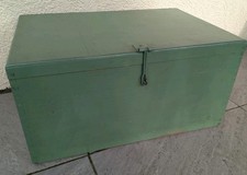 Holztruhe Holzkiste mit Deckel Schatzkiste 60 x 30 x 40 cm Grün bemalt