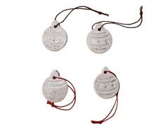 Weihnachtsdeko, Weihnachtsbaumschmuck, handgem. Keramik 4er Set Kugeln No.19