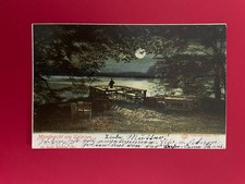 Deutsches Reich 1902 Ansichtskarte Mondnacht am Ugleisee mit 70, gestempelt
