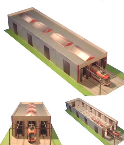 Straßenbahn depot wagenhalle - straßenbahn,