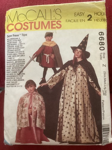 Mccall 6680 kostüme cape - 6680,