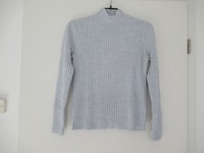 UNIQLO Damen Stehkragen Pullover mit Wollanteil Rippstrick  XL 38 40 42 Hellblau