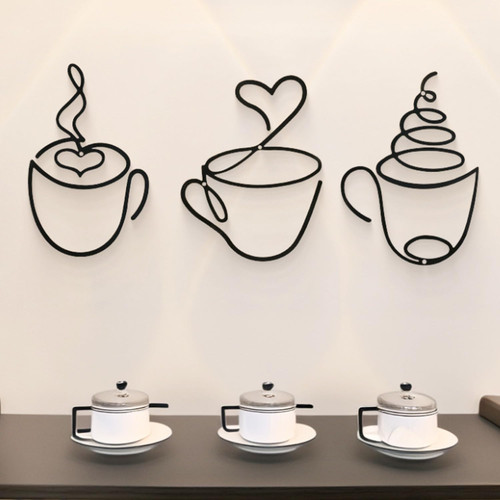 Metall wanddeko kaffeetasse - wanddeko,