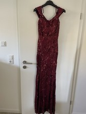 Abendkleid Weinrot Pailletten 36 Neu