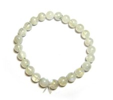 Kugel-Armband Labradorit weiß mit Blauschimmer 10 mm