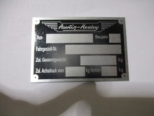 Typenschild Schild Austin Healey Oldtimer S86