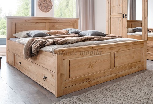 Massivholz schubladen bett - massivholz, schubladen-bett
