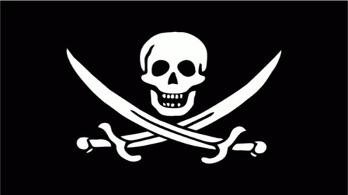 Fahne flagge pirat mit säbel - fahne,