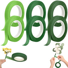 Floristenband 6 Stück, 162m Kreppband Grün, 12mm Kreppband für Blumen Floristenk