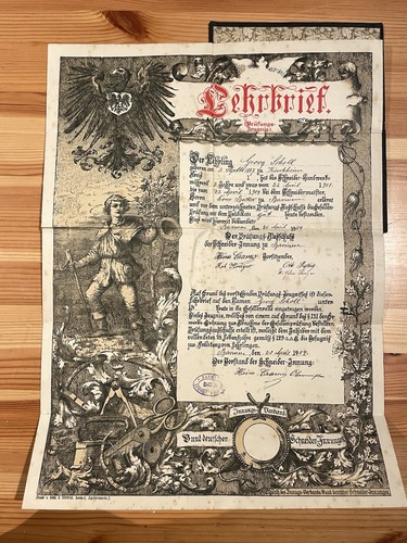 Alter lehrbrief 1904 - lehrbrief,